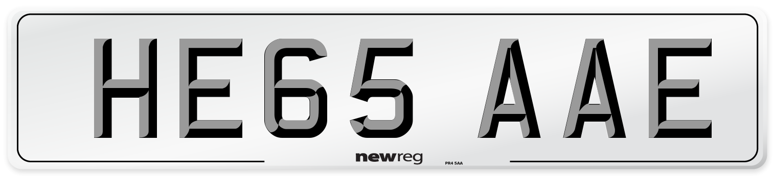 HE65 AAE Number Plate from New Reg